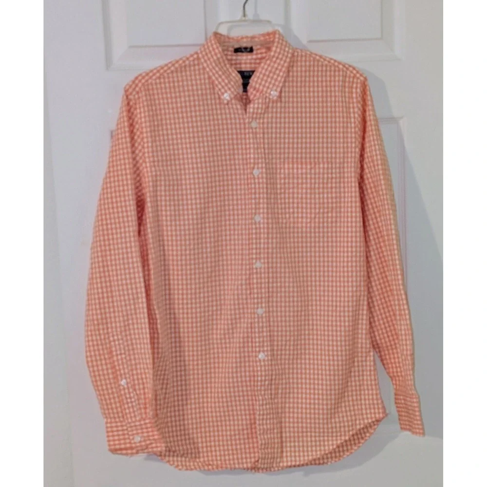 J. Crew Flex Washed Shirt Mens Small Gingham Check Button Down NWT $98‎